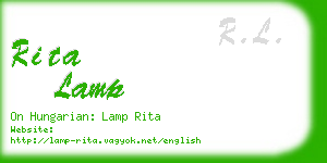 rita lamp business card